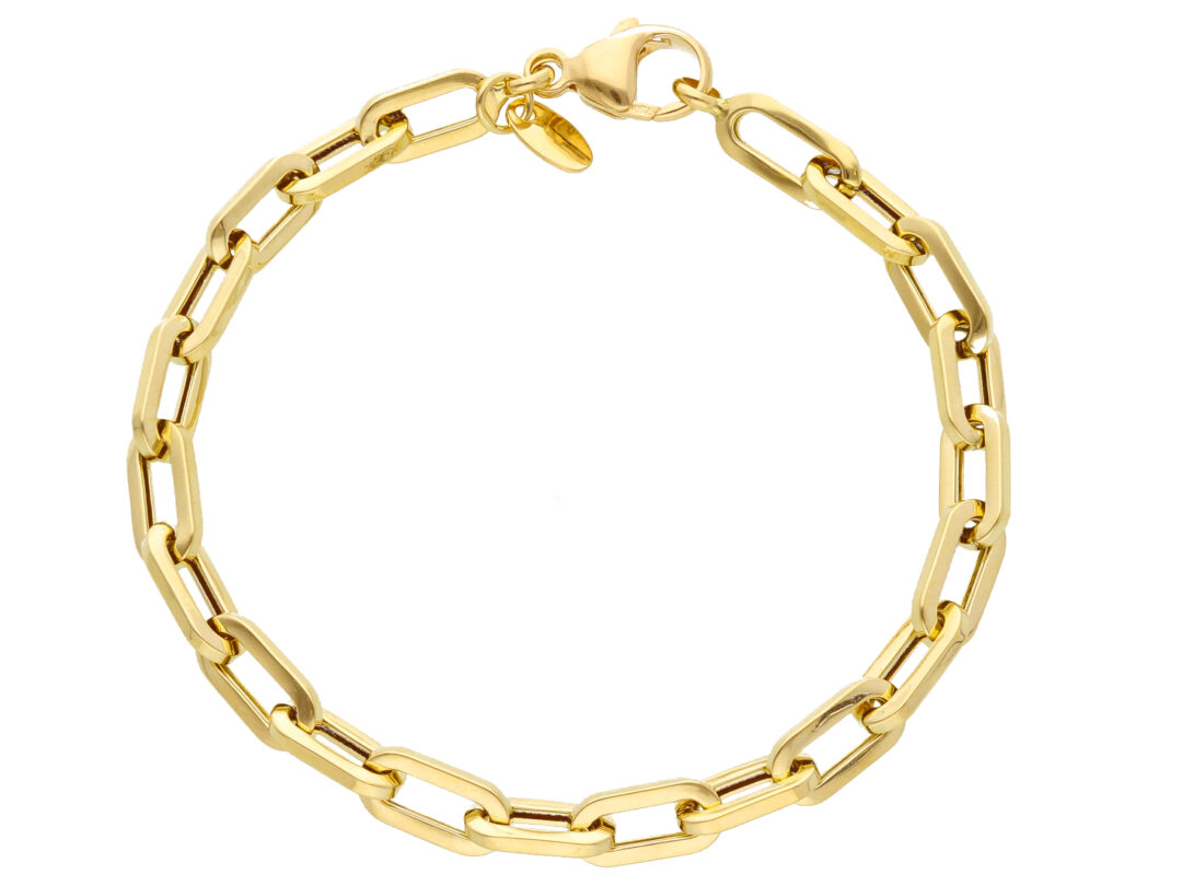 Bracciale Donna In Oro Giallo 750 con Maglie Rettangolari Piatte